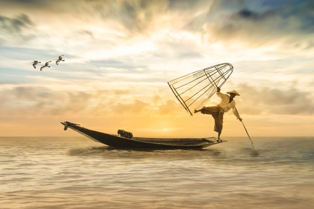 fisherman, fishing boat, boat